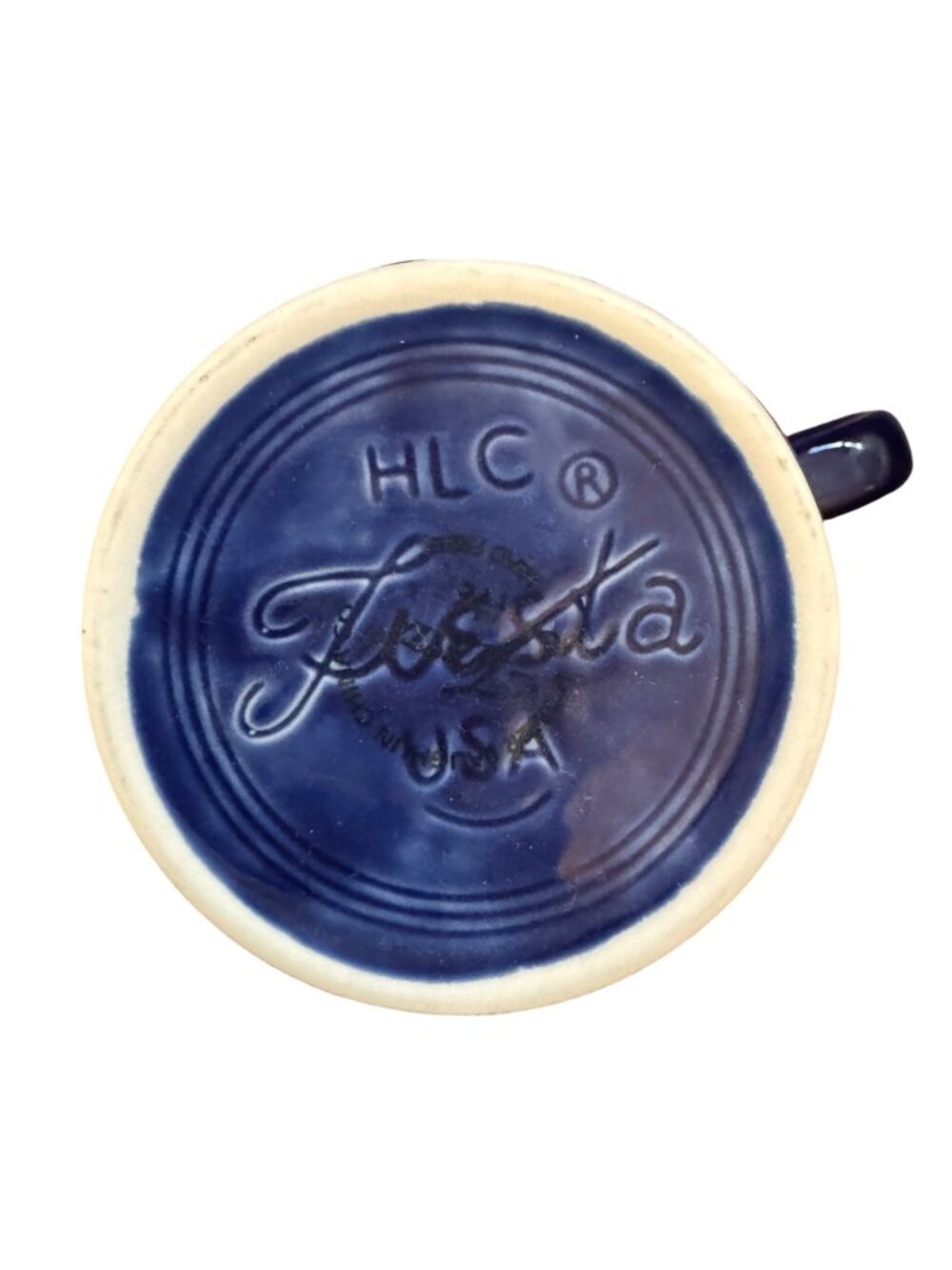 2 X Fiestaware Cobalt Blue Coffee Mugs O -Ring Handle- Homer Laughlin HLC USA - Picture 10 of 10